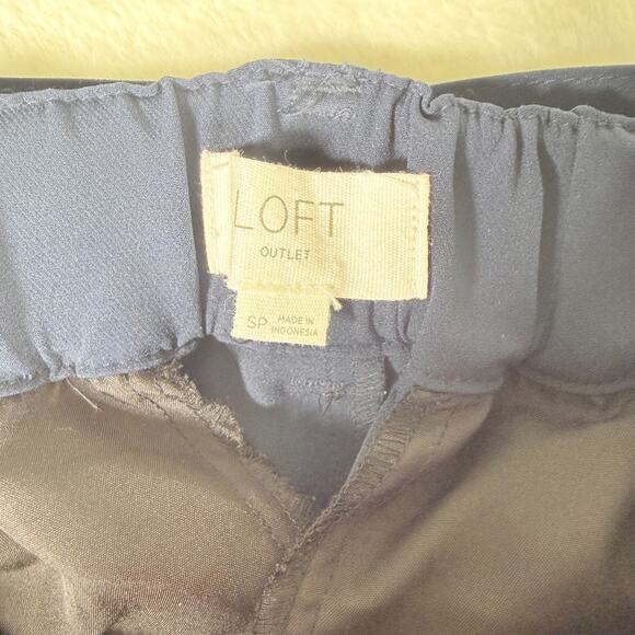 Ann Taylor The Tie Waist Ankle Pant High Rise Size S/P Navy Quiet Luxury Modern - Picture 4 of 9